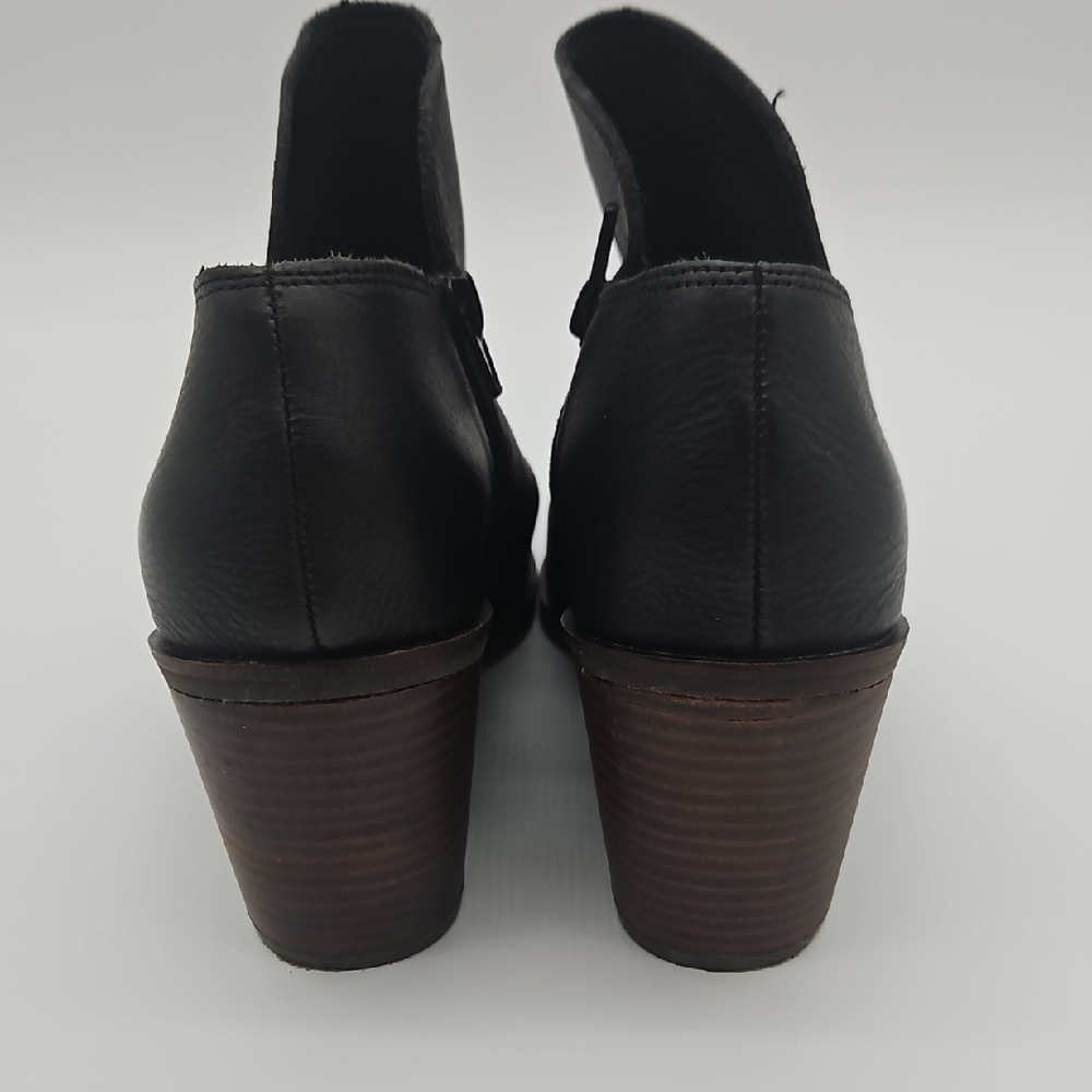 Lucky Brand Black Leather Pointed Ankle Zipper Booties - Picture 6 of 14
